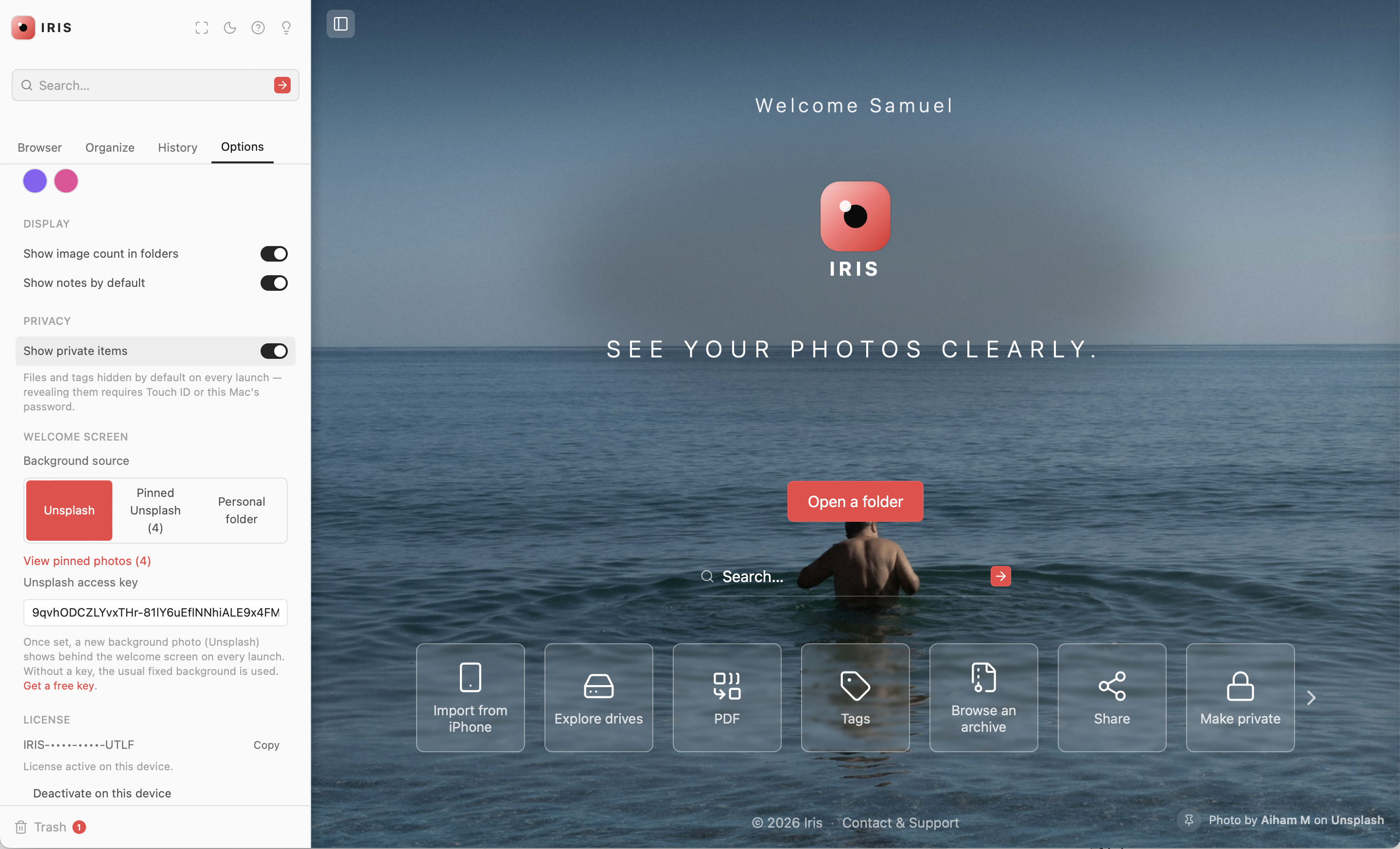 Menu contextuel d'Scope avec l'option « Rendre privé »